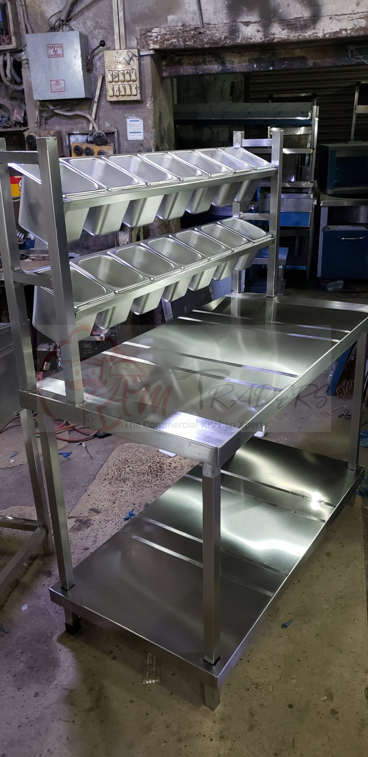 Commercial Masala Trolley With Table | Steel Masala Trolley Price