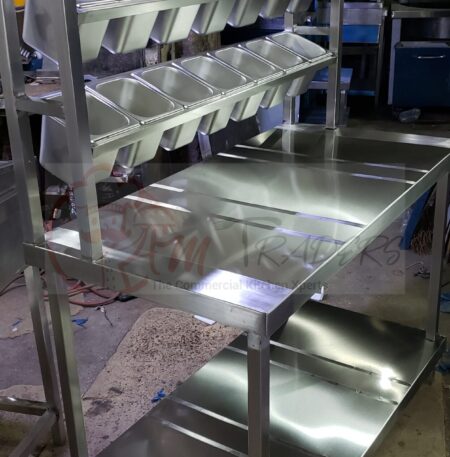 Commercial Masala Trolley With Table | Steel Masala Trolley Price